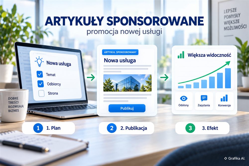 Artykuły sponsorowane promujące nową usługę – plan, publikacja i efekt